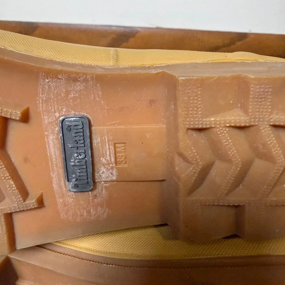 Tall Timberland Women's Wheat Yellow Rubber Lace Up Tall Rain Boots‎ Size 8